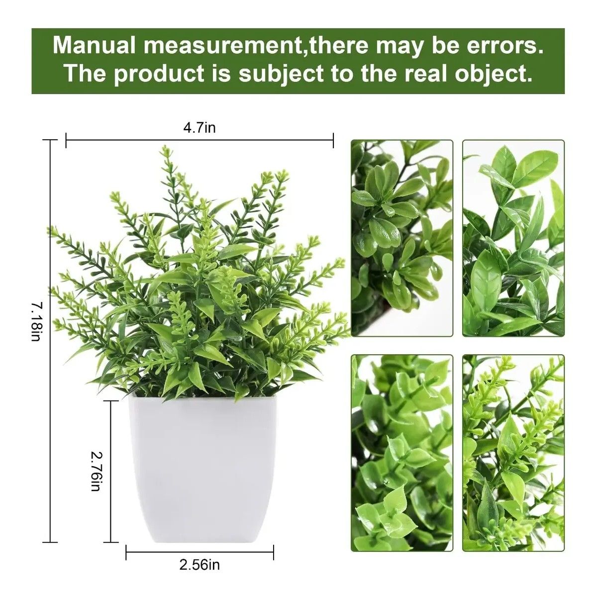GENERICO - 4 Plantas Artificiales Macetas Decorativas Hogar BELUG