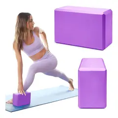 EVERSO - Pack X2 Ladrillo Yoga Cubo Goma Eva Bloque Pilate Fitness Violeta