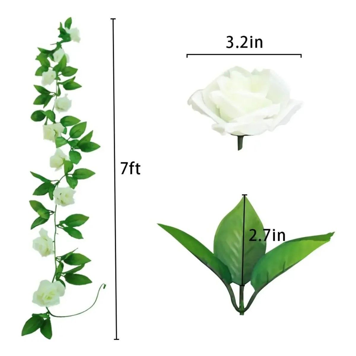 GENERICO - 10 Pack Flores Artificiales Rosas Enredadera Decoración BELUG