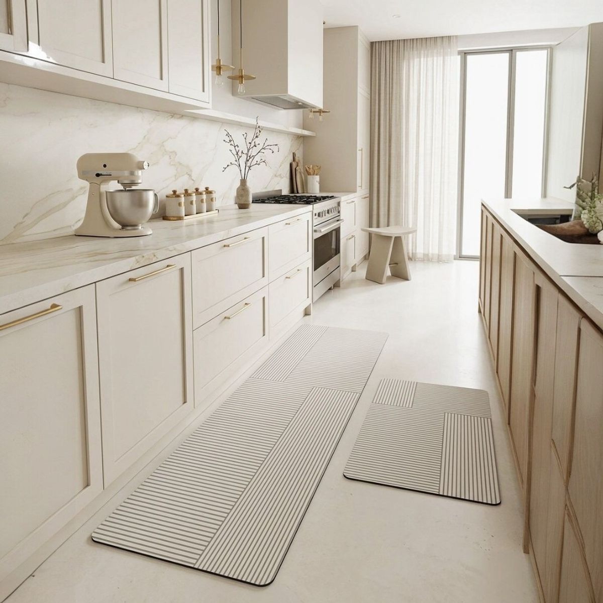 GENERICO - Alfombrilla de cocina Nanopiel antideslizante 120x40cm