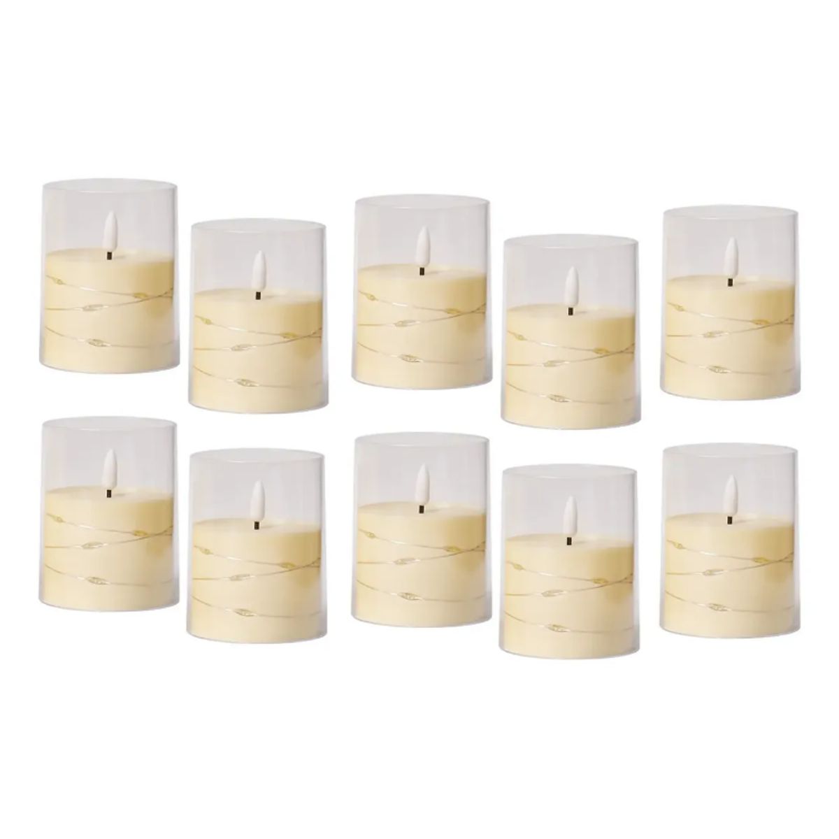 GENERICO - Pack X10 Velas Led Decorativas De 10cm Luz Cálida