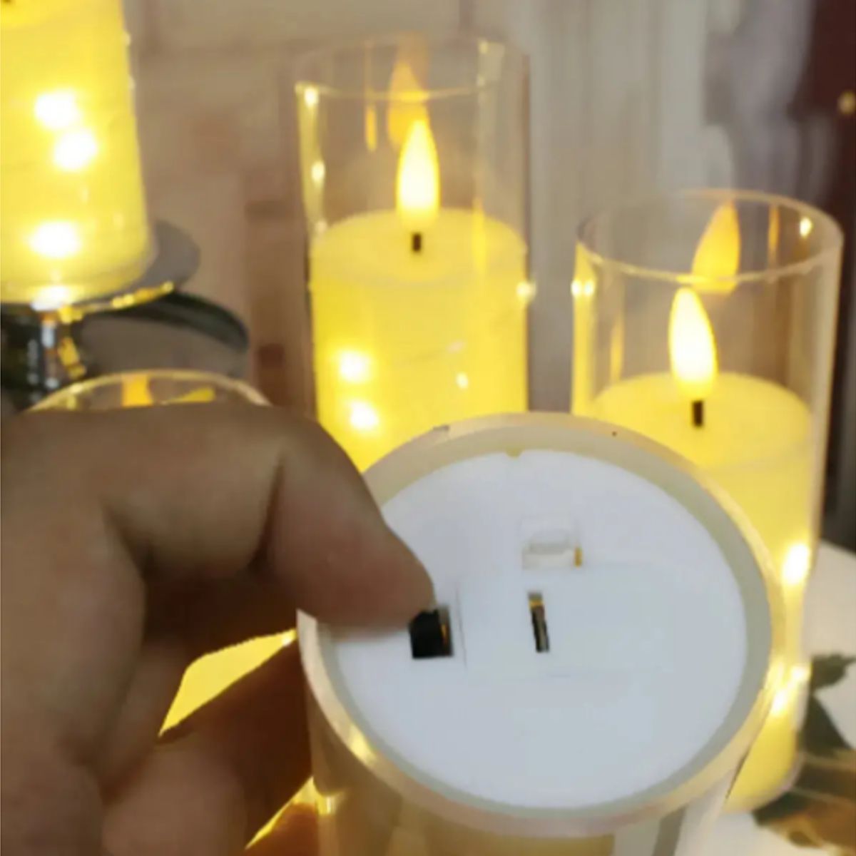 GENERICO - Pack X10 Velas Led Decorativas De 15cm Luz Cálida