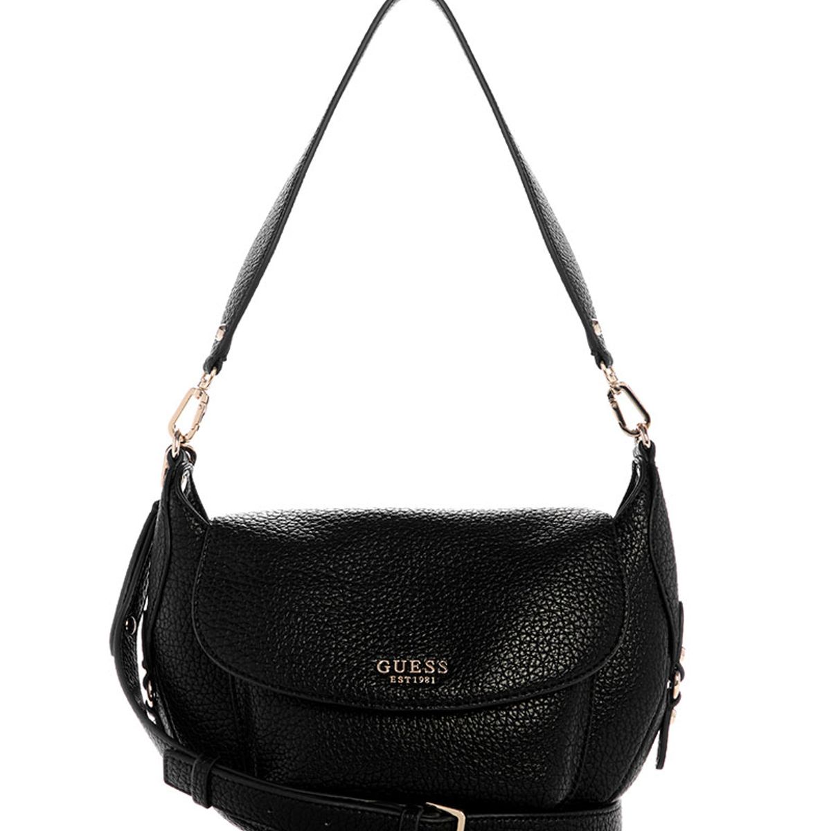 GUESS - Cartera Mujer Marsha Flap Shoulder Bag Negro Guess