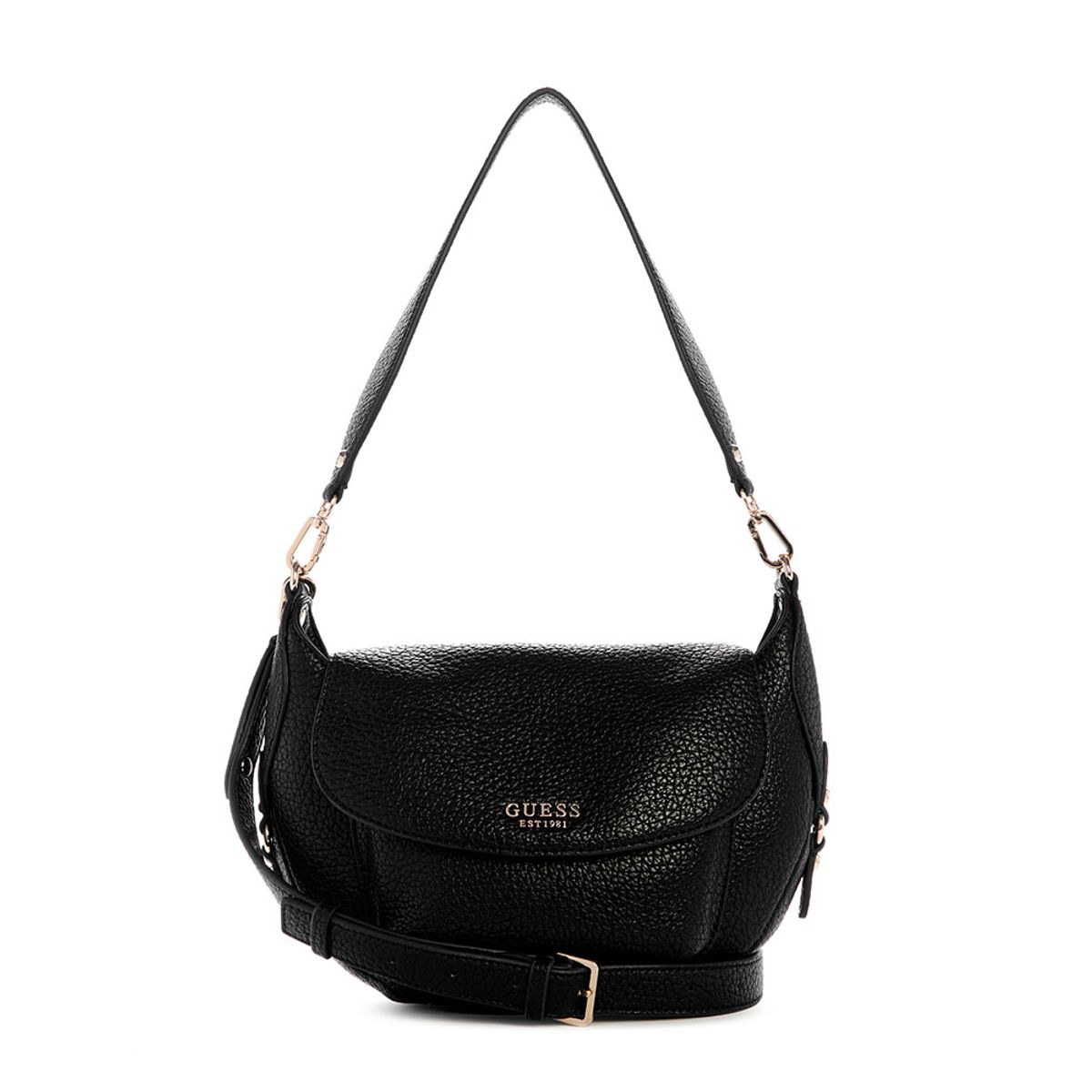 GUESS - Cartera Mujer Marsha Flap Shoulder Bag Negro Guess