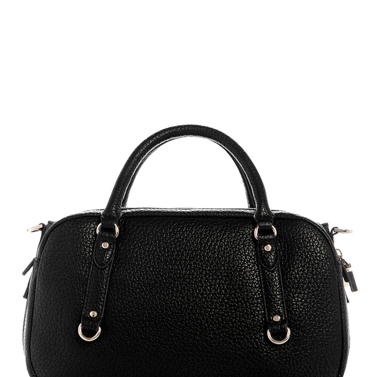 GUESS - Cartera Marsha Box Satchel Negro