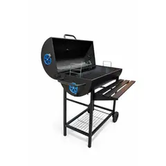 ALTERNATIVE - Parrilla Tipo Barril LORE Negra con Ruedas, Mesa Frontal y Amplia Zona de Cocción