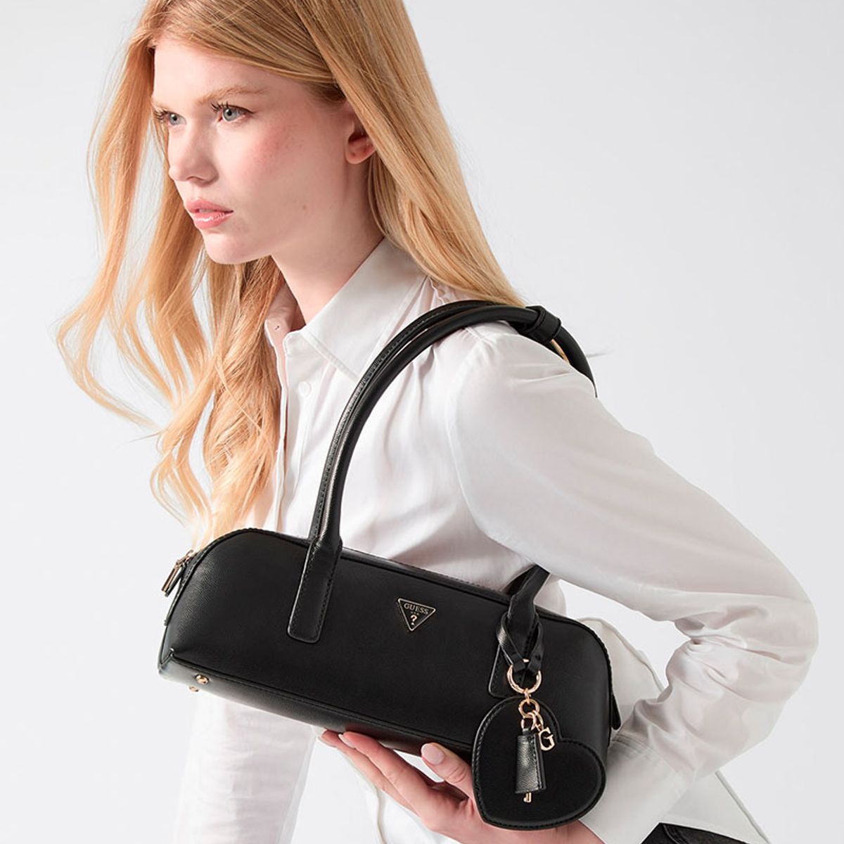 GUESS - Cartera Isobel Sml Shoulder Satchel Negro