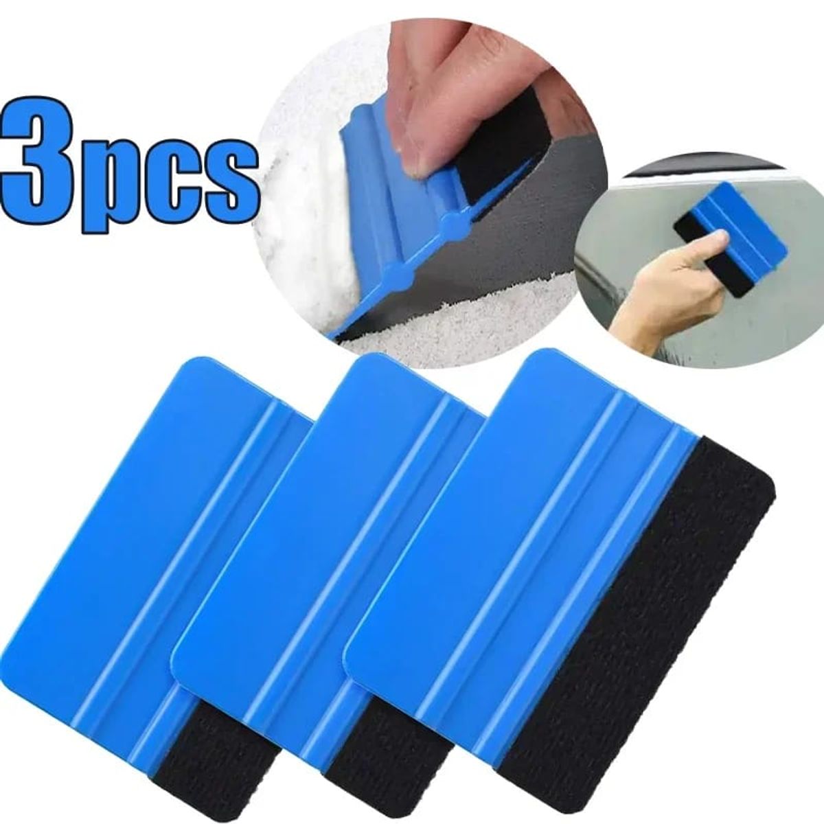 GENERICO - X3 Espátula squeegee con fieltro para vinilo y polarizado y wrap