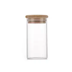 GENERICO - Set 6 Frasco Vidrio Tapa Presión Bambú 180 ml