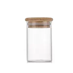 GENERICO - Set 6 Frasco Vidrio Tapa Presión Bambú 145 ml