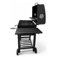 ALTERNATIVE - Parrilla A Carbón Doble Mesa Con Tapa Y Termómetro Ruedas