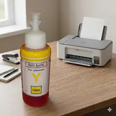 LOGIC - TINTA UNIVERSAL YELLOW 100ML COMPATIBLE CON HP, CANON, EPSON , BROTHER Y LEXMARK