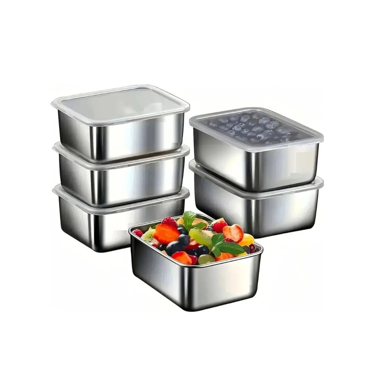 GENERICO - Recipientes Herméticos De Acero Inoxidable Para Cocina 6pzs