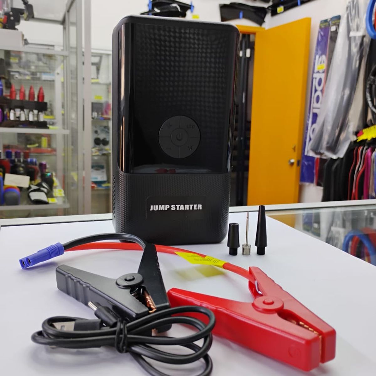 GENERICO - Partidor inflador 12V portátil, arranque y energía auto de emergencia