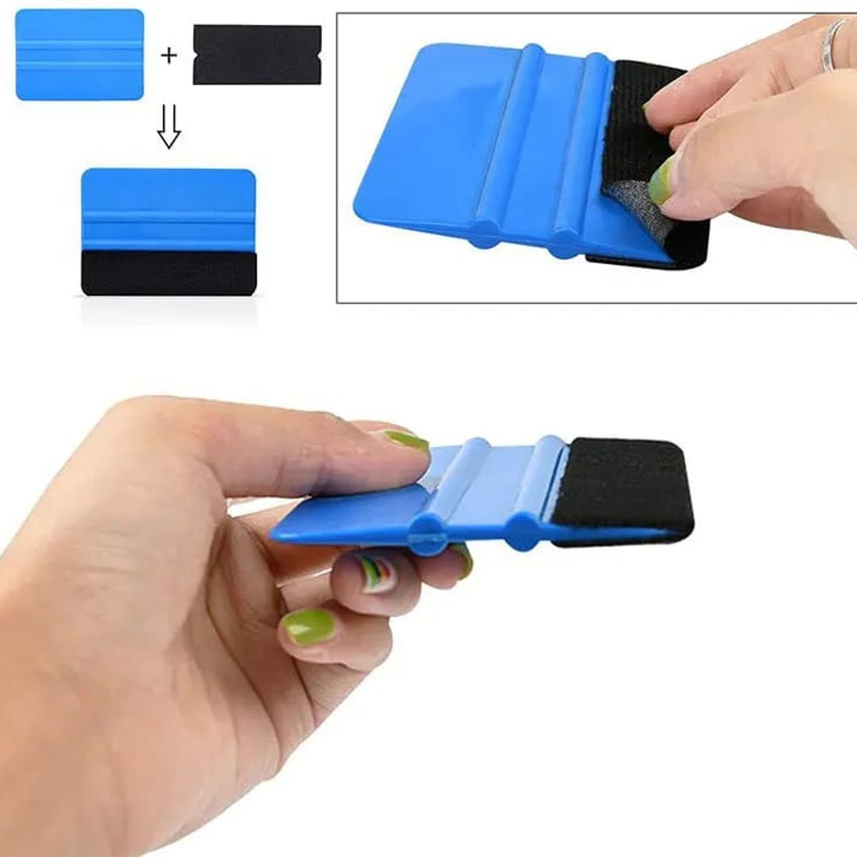 GENERICO - X3 Espátula squeegee con fieltro para vinilo y polarizado y wrap