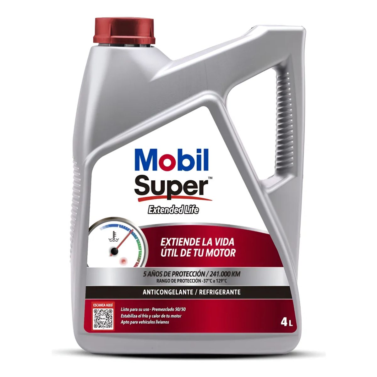MOBIL - Coolant Mobil Super 50/50 4 Litros OAT Listo Uso Anticongelante