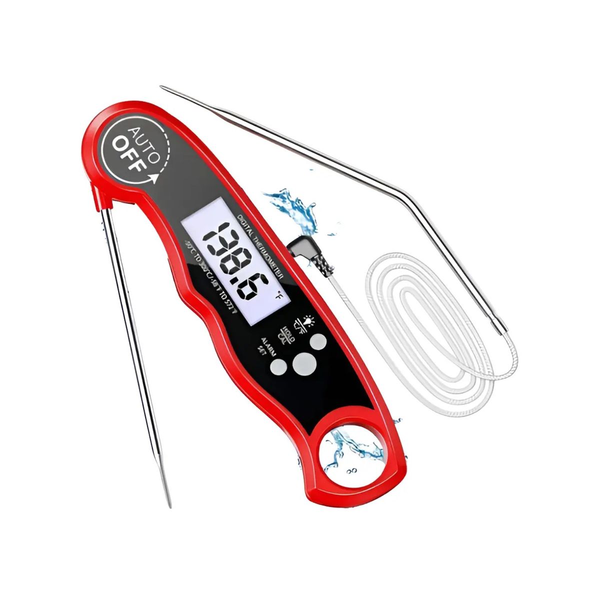 GENERICO - Termómetro Digital De Carne De Doble Sonda Alarma Labg