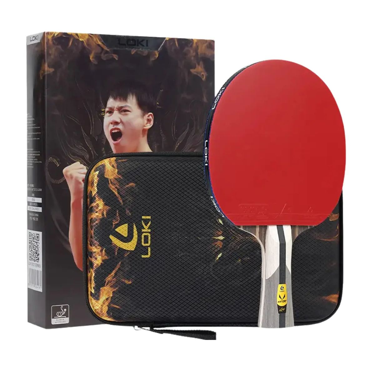 LOKI - Loki R7 Pro Paleta de Tenis de Mesa 7 Estrellas Carbono Goma ITTF