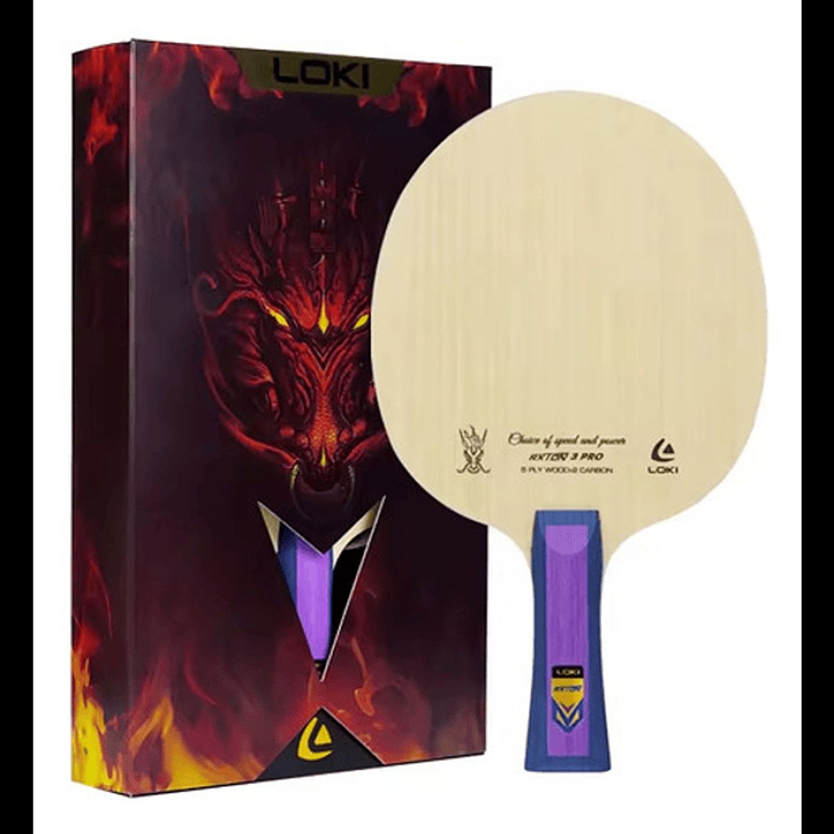 LOKI - Loki Rxton 3 Madero de Tenis de Mesa 7 Capas Carbono Mango Tradicional