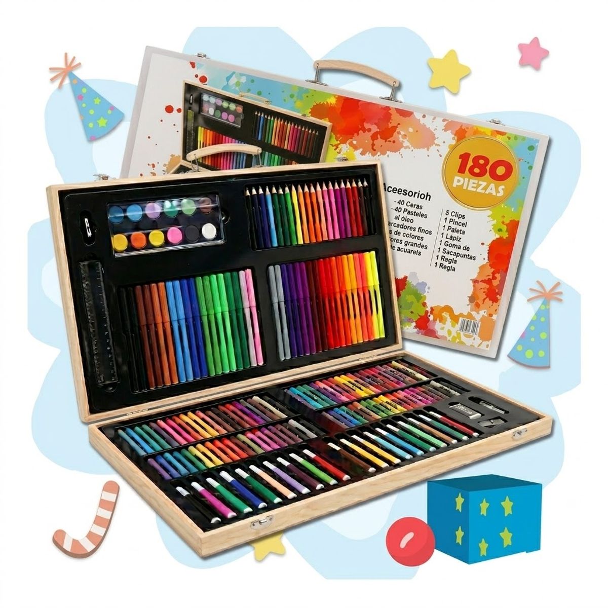 GENERICO - Set de Arte 180 Piezas: El Regalo que Despierta su Imaginación y Talento