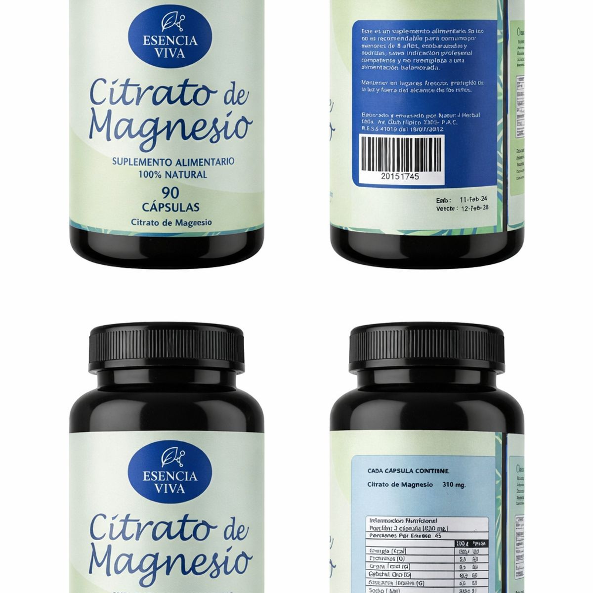 GENERICO - Magnesio Citrato 310mg 90 Cápsulas