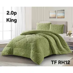 GENERICO - Cobertor de Invierno con Chiporro King - Plumon Texturizado Color Verde