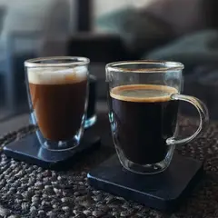 FISSMAN - Set De 2 Tazas Doble Pared Vidrio Templado 350ml -