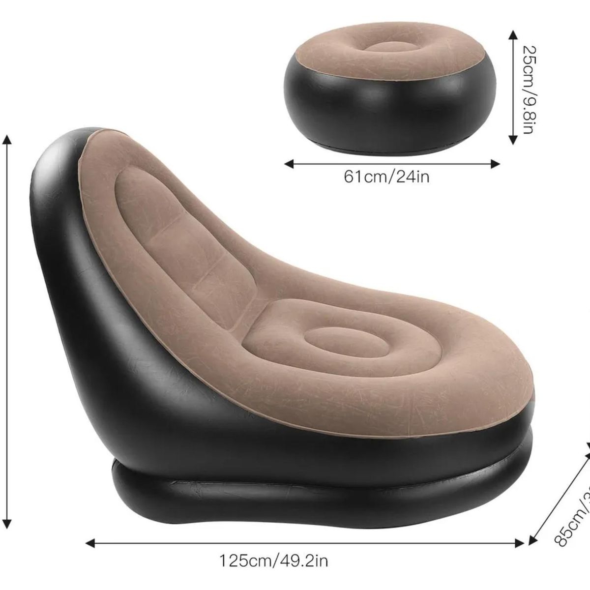 ATURE - Sofá Tumbona Silla Inflable Reposa Pies Puff + Inflador