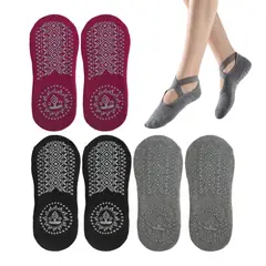 ATURE - Calcetines Antideslizantes Para Yoga Pilates 3 Pares Alta