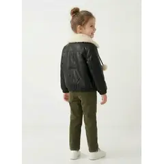 KIBOU - Chaqueta Niña Ecocuero Chiporro Invierno Negra