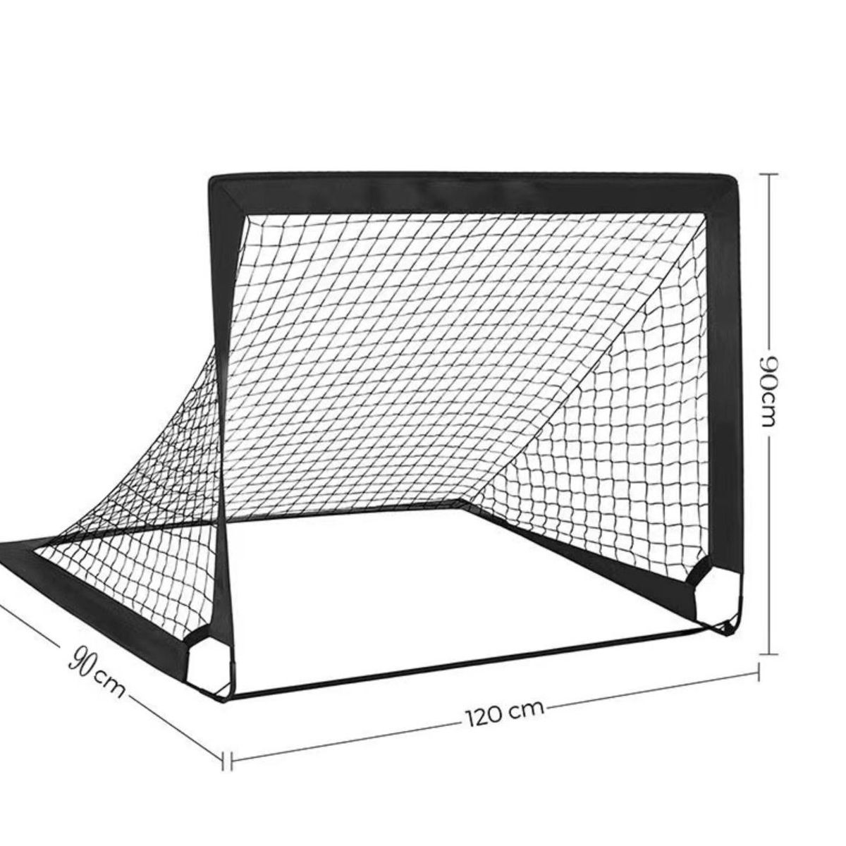 ATURE - 2 Juego De Porterías De Fútbol Portátil Para Niños 120*90cm Negro
