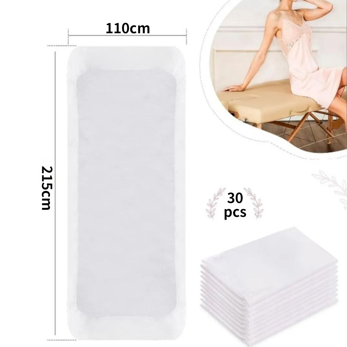 ATURE - Sabanillas Desechables Para Camillas Con Elastico 30 U