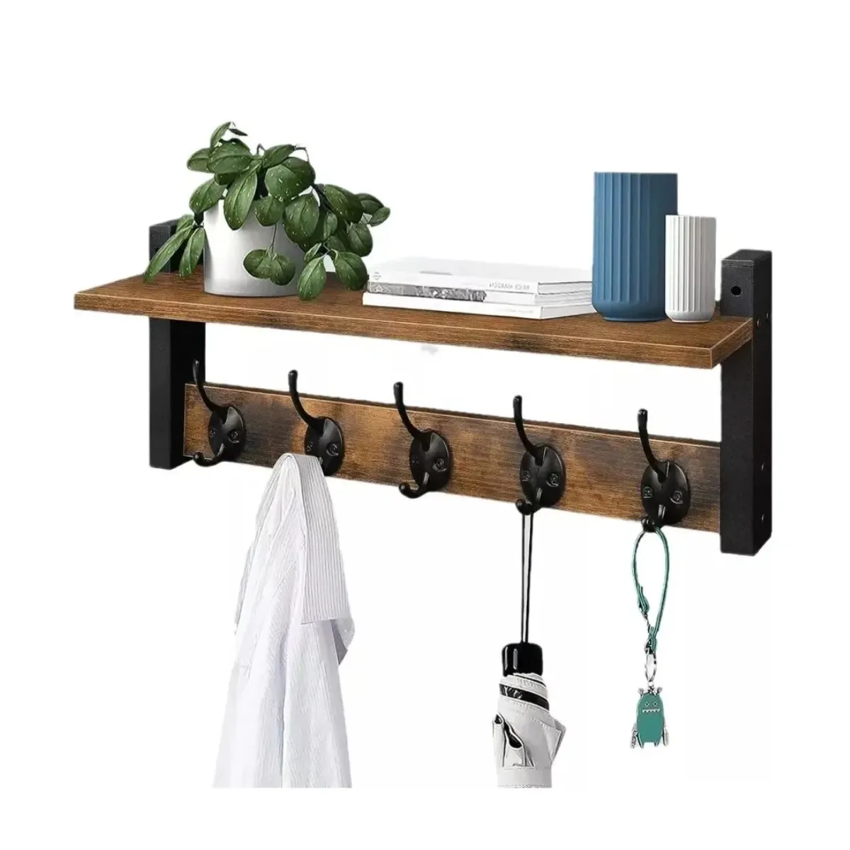GENERICO - Repisa Perchero Estante De Pared Estantería Flotante Madera Labg