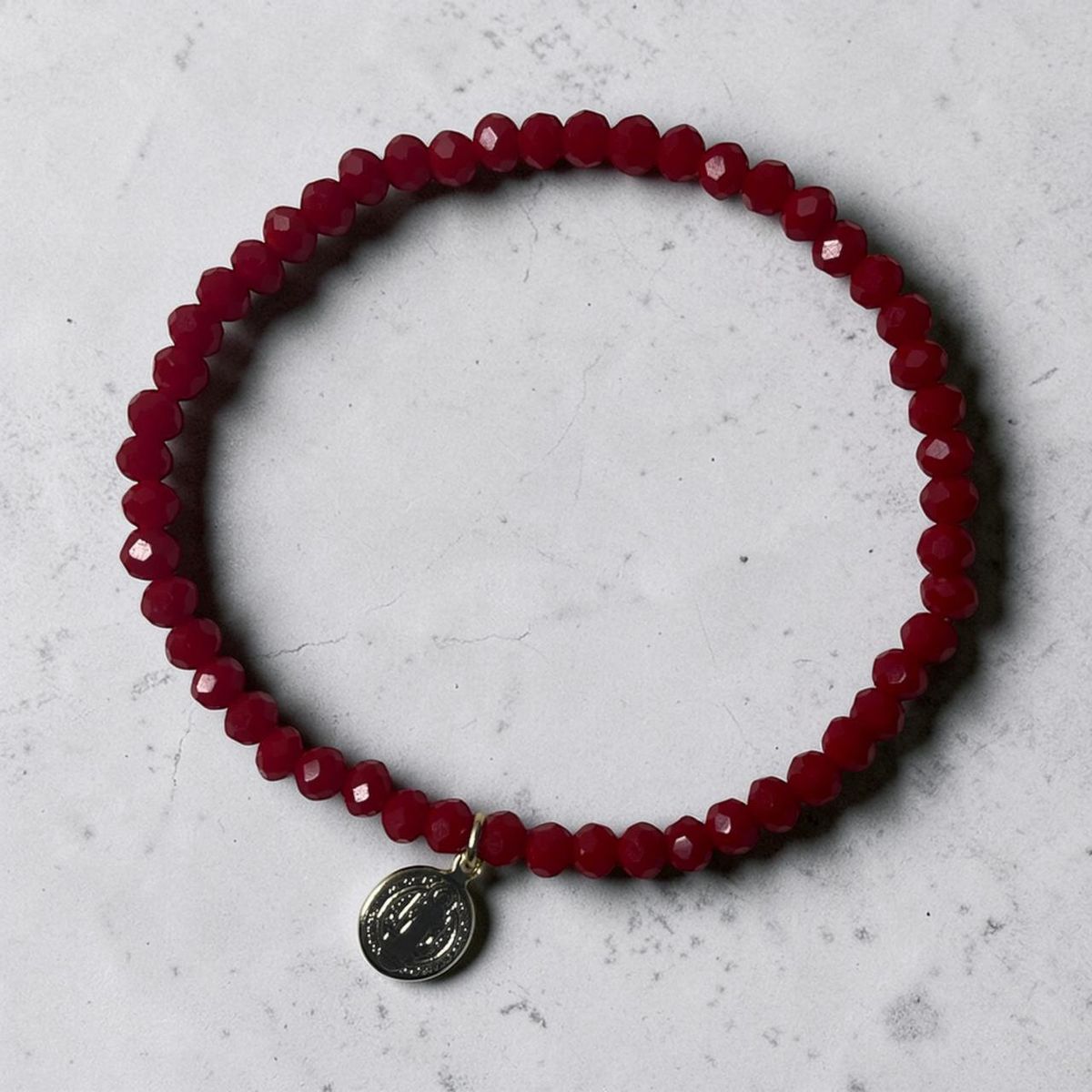 GENERICO - Pulsera elasticada protección religiosa - Plata y Cristales