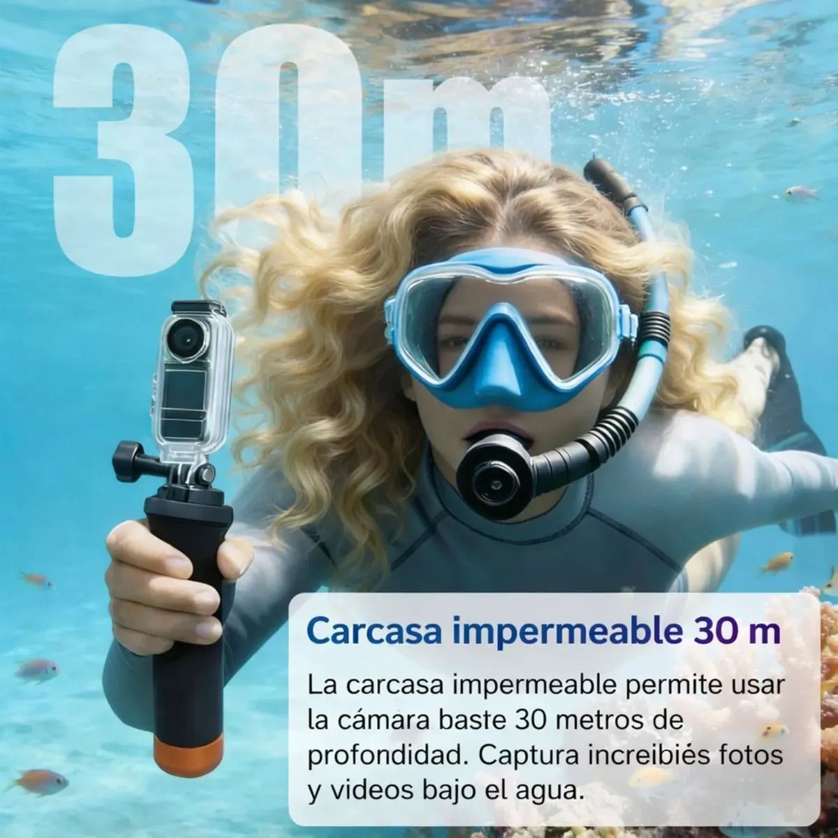 GENERICO - Cámara Deportiva 4k Wifi Sumergible Pantalla Táctil Gran Bateria