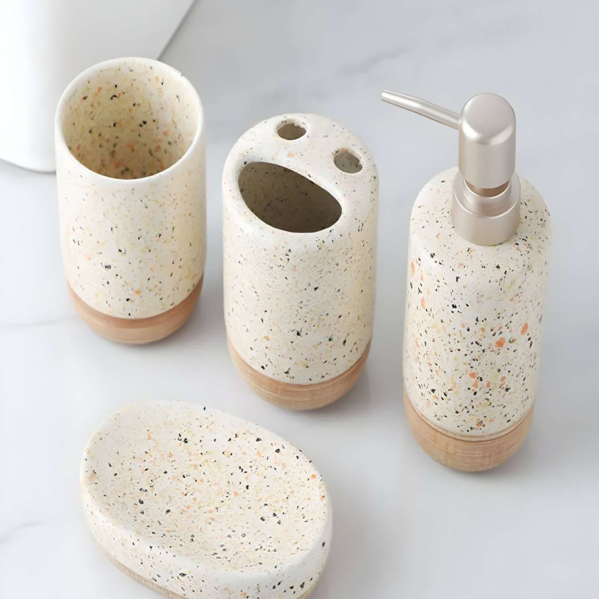 GENERICO - Set de Accesorios de Baño Lujoso 4 Piezas  Diseño Moderno Premium