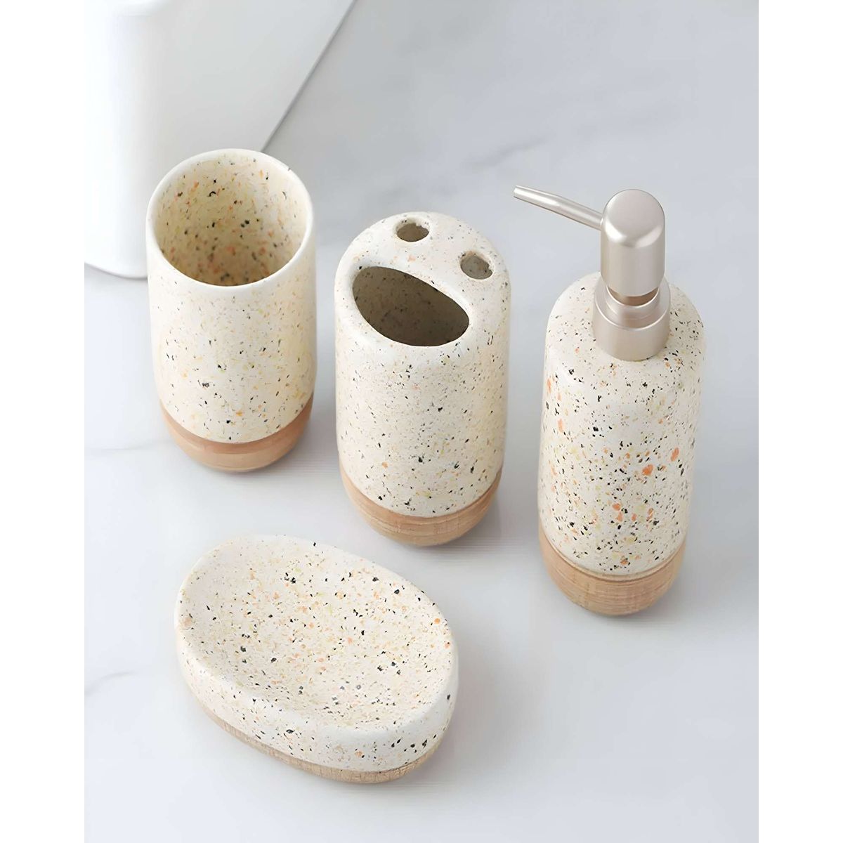 GENERICO - Set de Accesorios de Baño Lujoso 4 Piezas  Diseño Moderno Premium