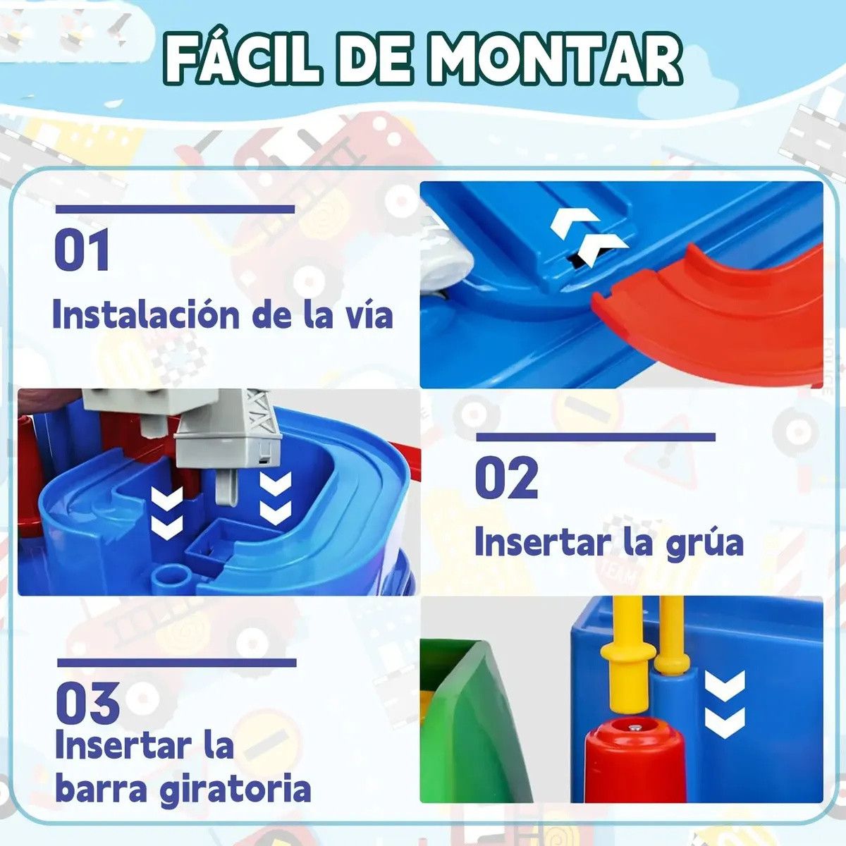 KUANGYE - Pista De Autos Interactiva Aventura Juguete Educativo Niños