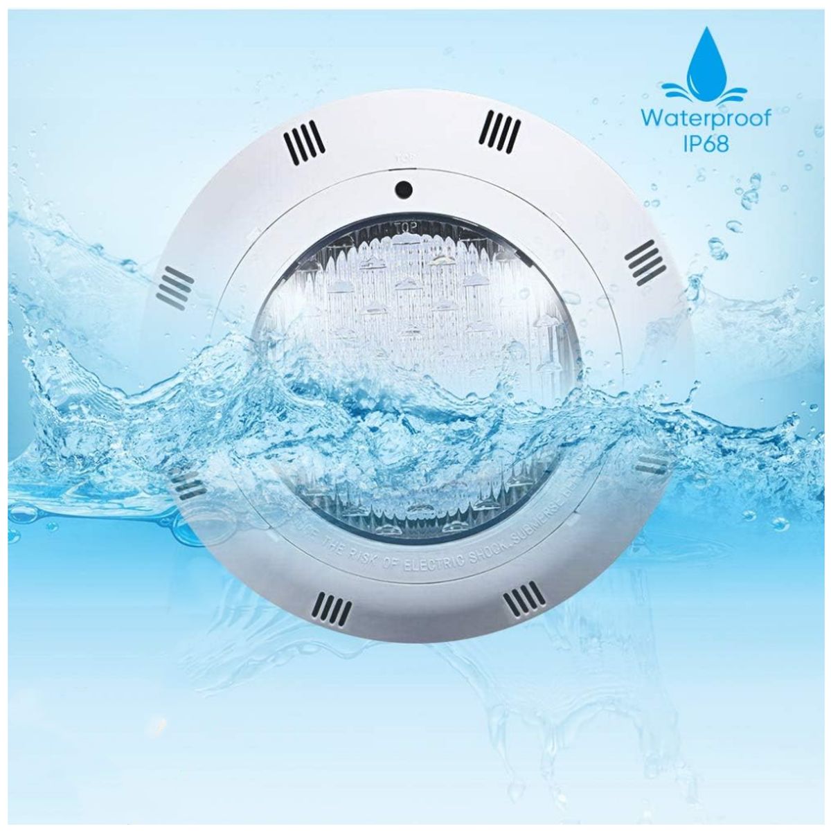KUANGYE - Foco Piscina 18w Mando 7Colores Lámpara LED RGB Subacuática IP68 Para Estanques,Piscinas y Acuarios