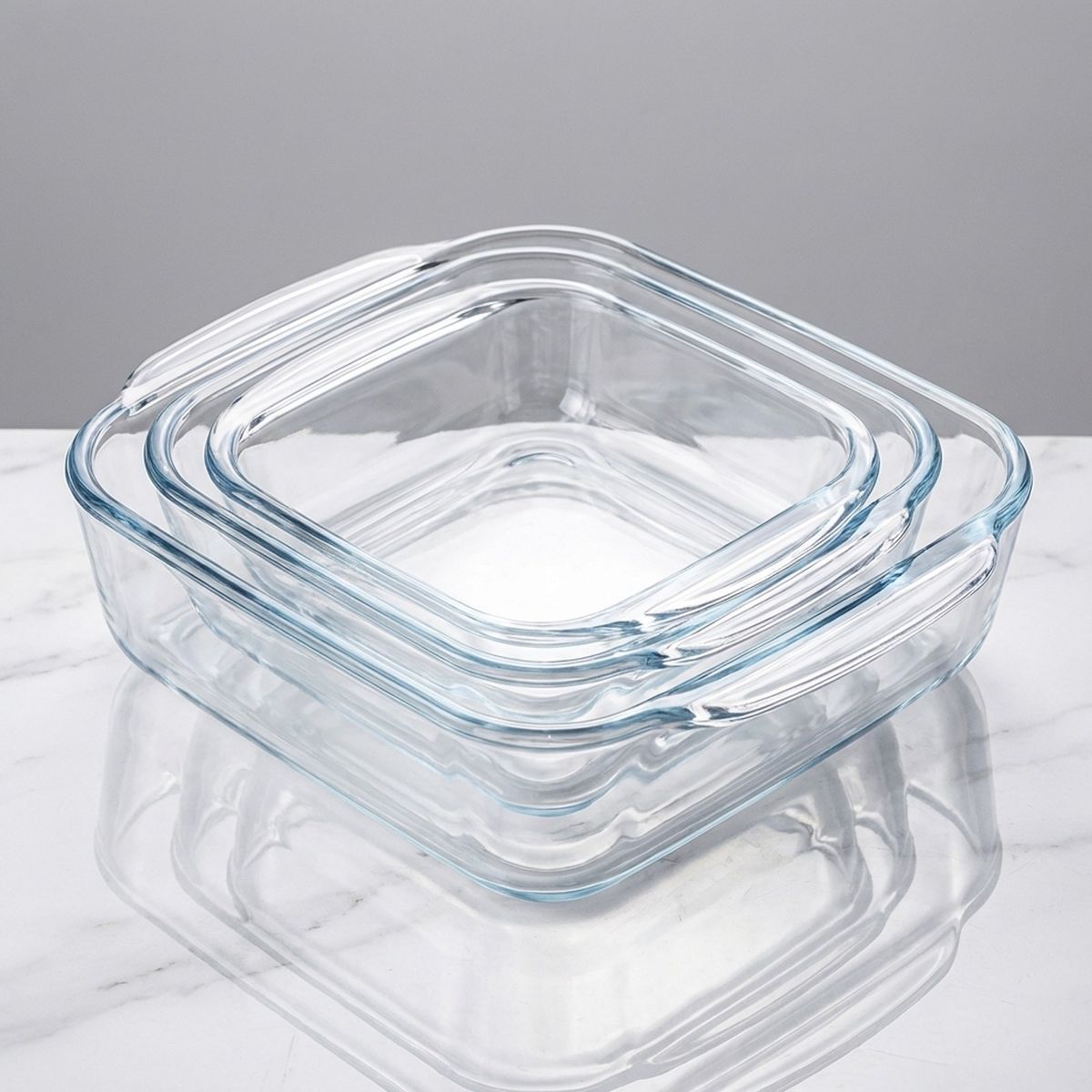GENERICO - Juego de 3 Fuentes de Vidrio Resistente al Calor para Horno y Microondas