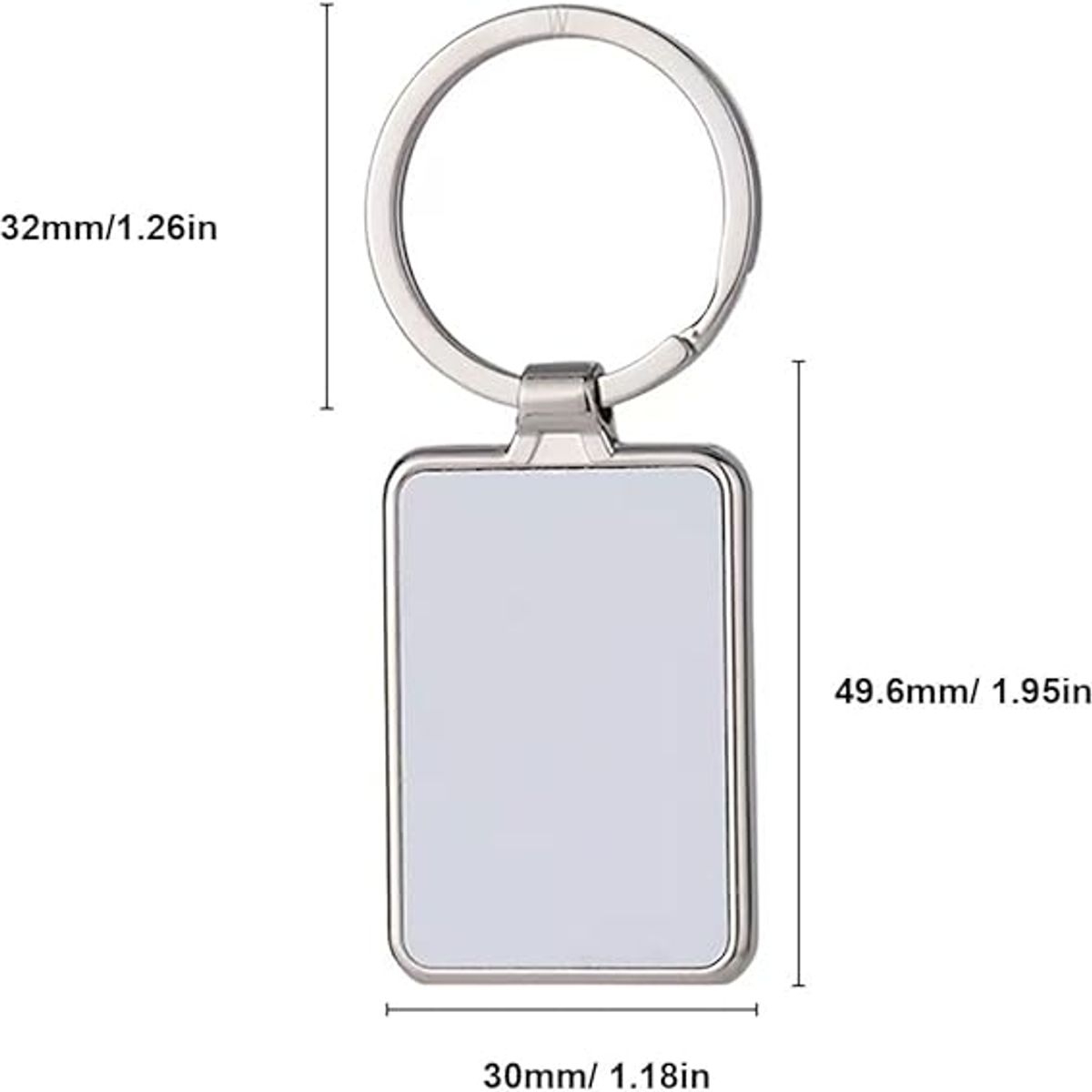 KUANGYE - Llaveros Metálicos Rectangular Para Sublimar 12 Unidades