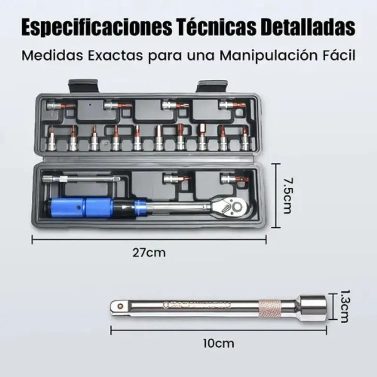 VERCI - Chave De Torque 14  2-24nm Con 17 Piezas Y Accesorios