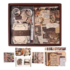 KUANGYE - Journal Scrapbook Papel Stickers Y Agenda,vintage Calcomanía