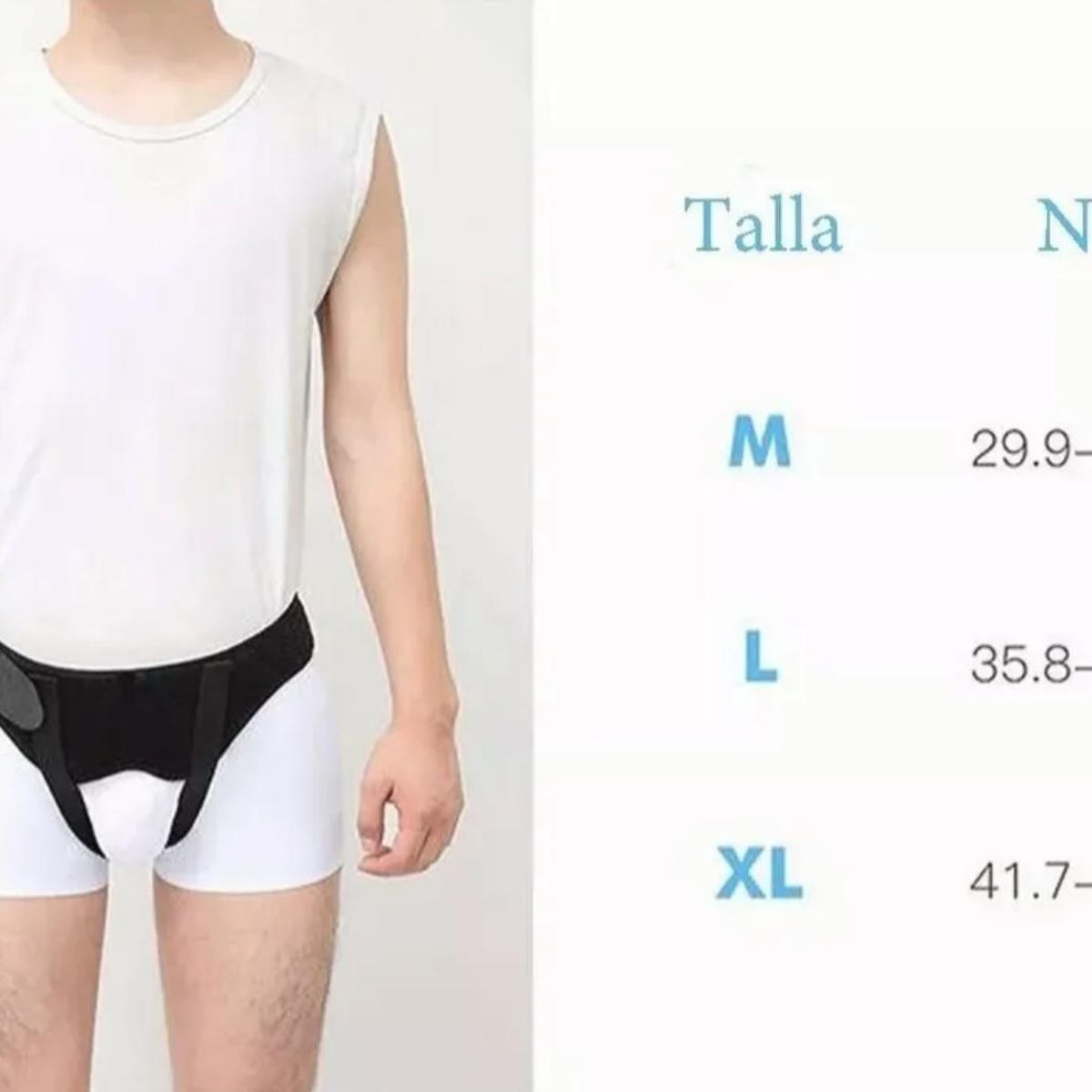 ATURE - Faja Hernia Inguinal Soporte Ingle Hombre Bilateral Ajustabl M