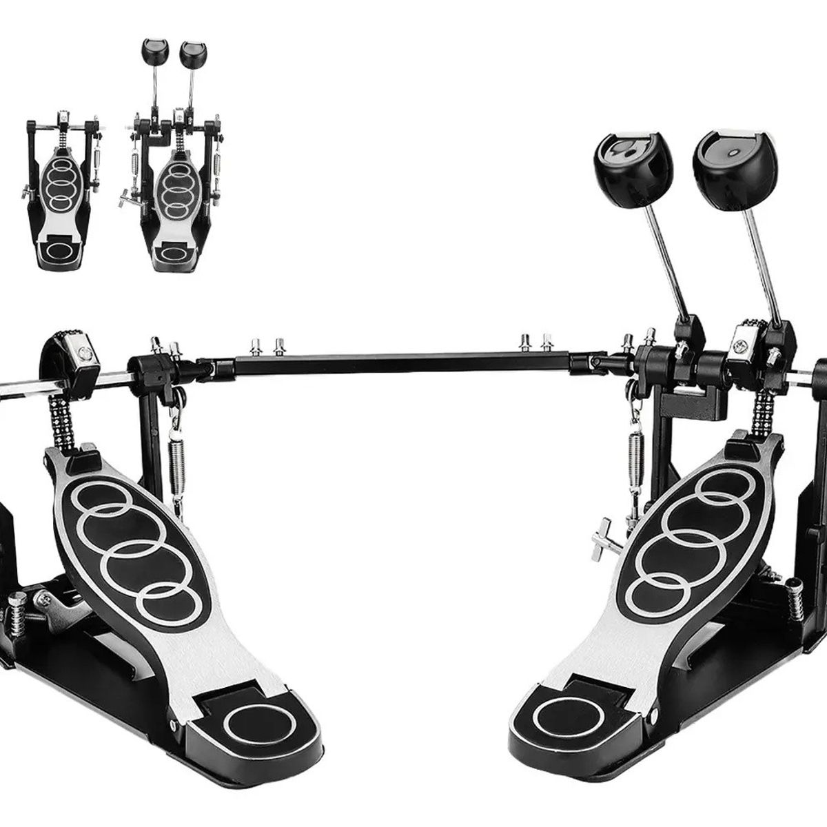 KUANGYE - Doble Pedal Bombo Tambor Reforzado 34-48cm Ajustable