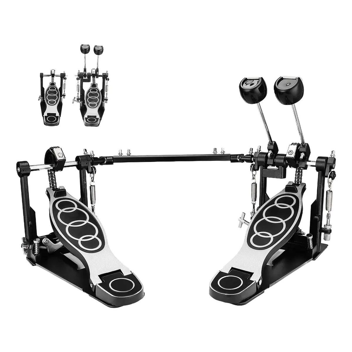 KUANGYE - Doble Pedal Bombo Tambor Reforzado 34-48cm Ajustable