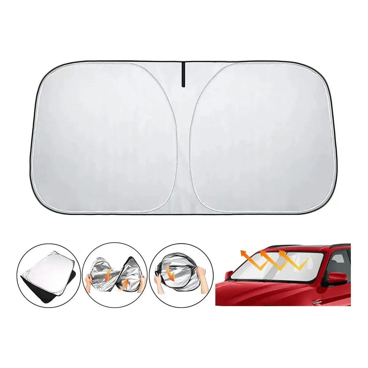 KUANGYE - Protector Parabrisas Cubre Sol Silver Normal Vc, Viseras para parabrisas