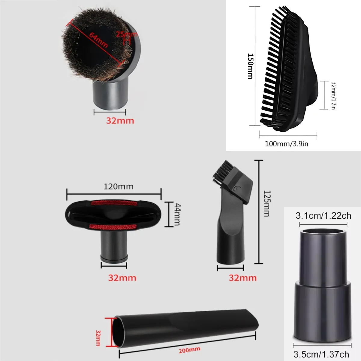 ATURE - Accesorios De Repuesto Para Aspiradora, 32 A 35 Mm 6 Pzs
