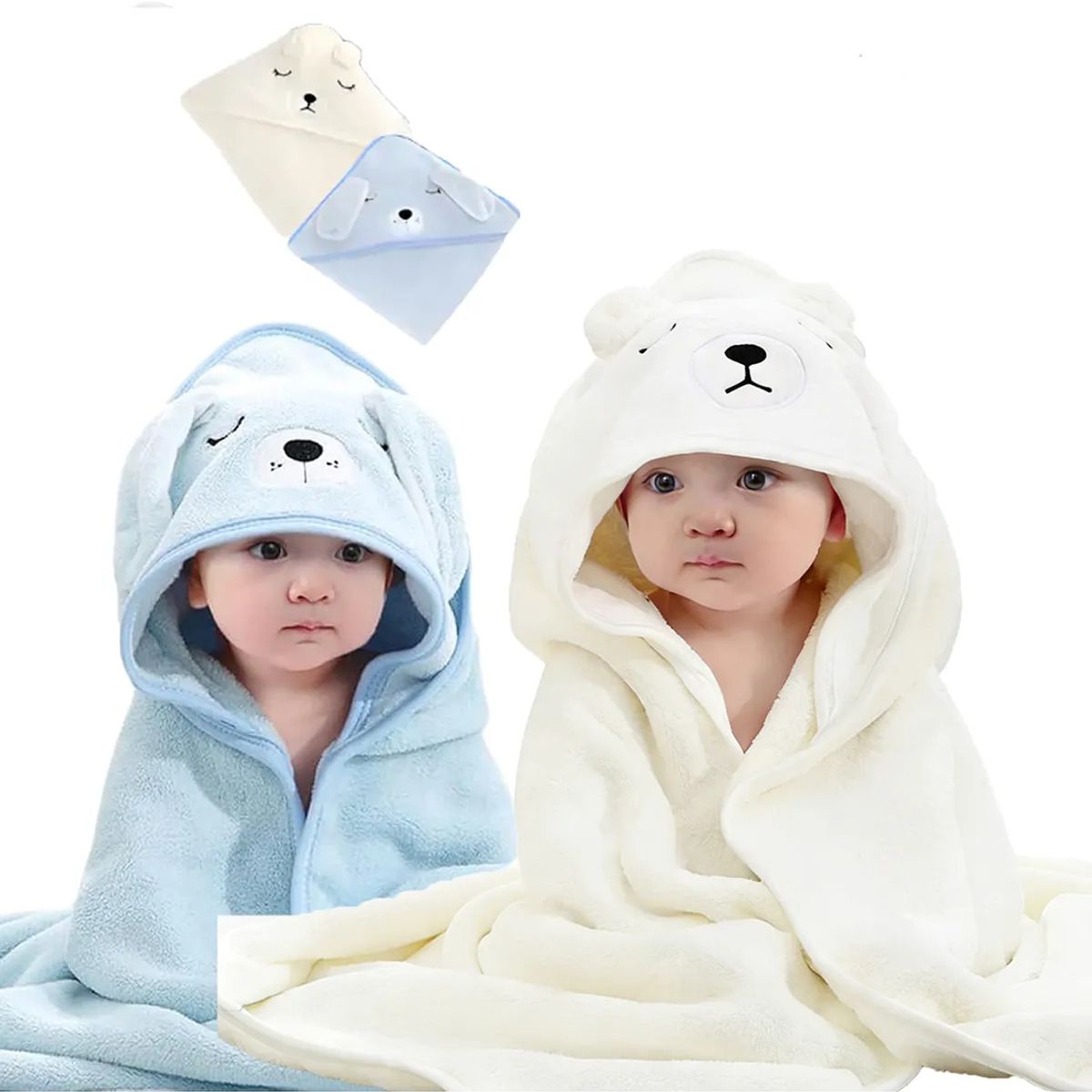 GENERICO - 2 Piezas Toalla De Baño Con Capucha Para Niño Absorbentes