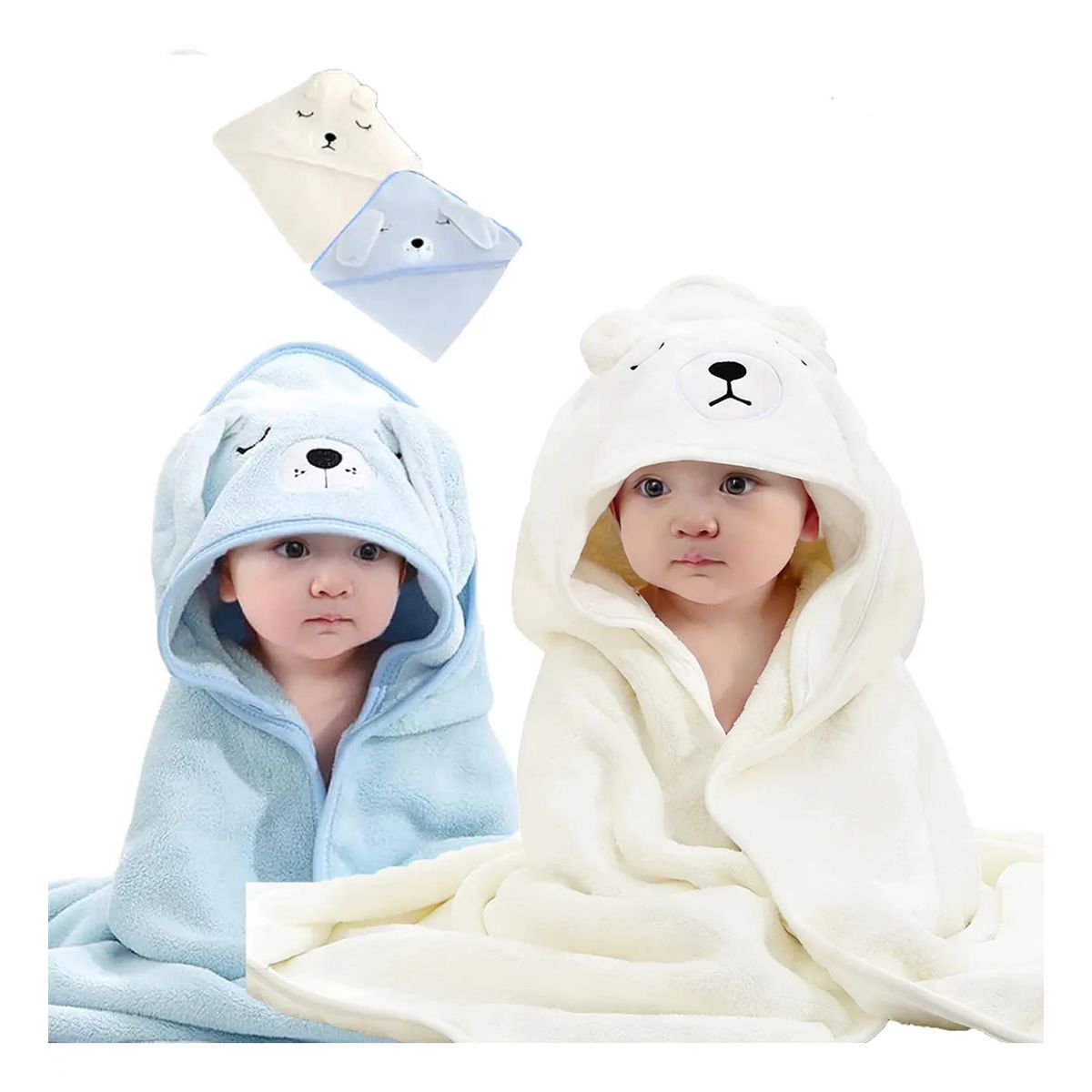GENERICO - 2 Piezas Toalla De Baño Con Capucha Para Niño Absorbentes